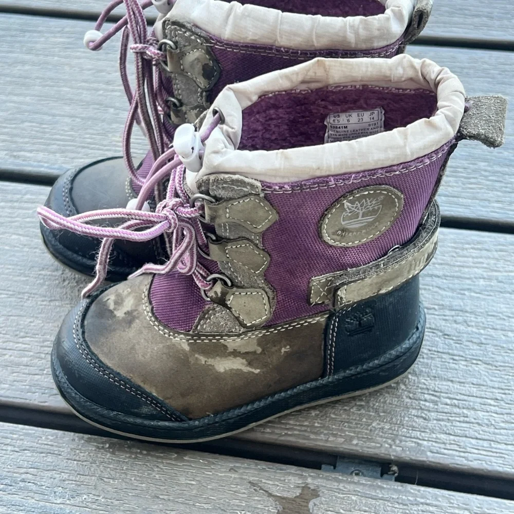 Timberland Waterproof Purple and Black Winter Snow Boots